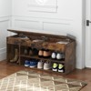 Tangkula Shoe Bench Home Entryway Shoes Storage Bench w/ Padded Seat & Hidden Storage Brown - 3 of 4