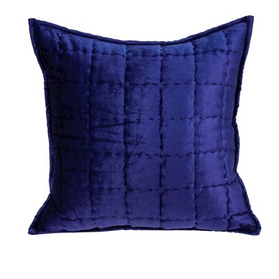 Parkland Collection,Augusta Royal Blue Solid Quilted Throw Pillow