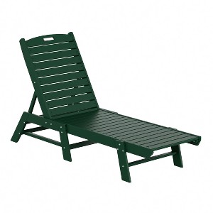 WestinTrends Poly Reclining Outdoor Patio Chaise Lounge Chair Adjustable - 1 of 2