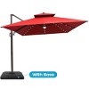 Crestlive Products 13FT Patio Cantilever Umbrella with Light Base Set Double Top High-strength Aluminum 360°Rotation 5 Heights Adjustable - 2 of 4