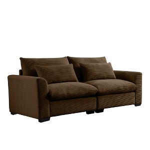 NicBex 86.6 Inch Corduroy Sofa Couch 2-Seater Sofa with Armrests for Living Room,Apartment,Bedroom - 1 of 4