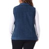 Agnes Orinda Women's Plus Size Corduroy Zipper Side Pocket Casual Sleeveless Fleece Vests - 4 of 4