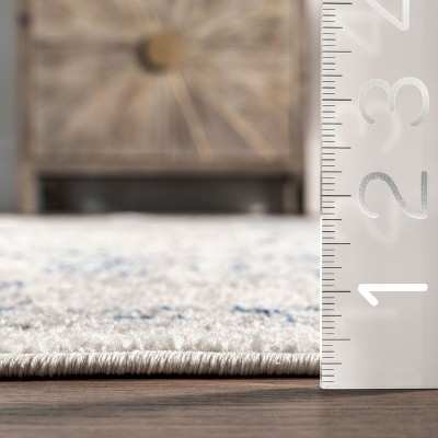 Elegant Vintage Blue 26" Stain-Resistant Synthetic Area Rug