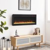 SEVOBAL Indoor Fireplaces 42 Inch Recessed Ultra Thin Tempered Glass Front Wall Mounted Electric Fireplace LED Light Heater, Black, 42"*4.3"*15.9" - 2 of 4