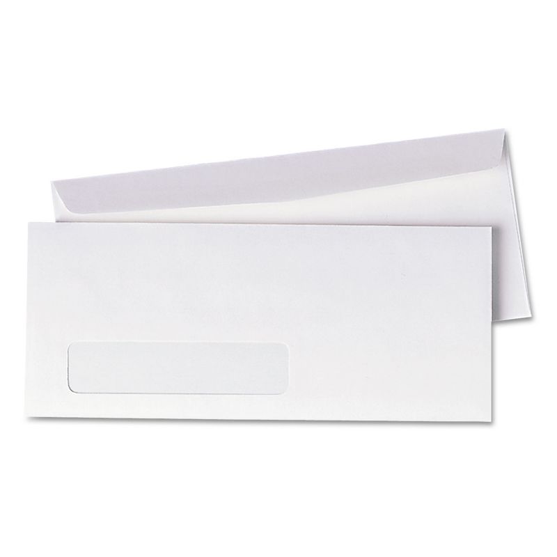 UNIVERSAL Window Business Envelope Side #10 4 1/8 x 9 1/2 White 500/Box 36321, 1 of 3
