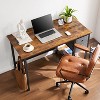 40 Inch Computer Desk with Drawers, Home Office Desk Writing Desk Work PC Table Study Desk with 2-Tier Drawers Storage Shelf Side Hook-The Pop Home - 2 of 4