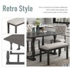 CENGHU 6-Piece Dining Table Set for 6, Kitchen Table Set with Special-shaped Legs and Foam-covered Seat Backs & Cushions, for Dining Room - 3 of 4