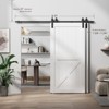 Bypass Sliding Barn Door Hardware Kit, Double Track for Double Door,Heavy Duty,Basic I/J Pulley,Slide Smoothly Quietly,Easy Install (No Door) - 3 of 4