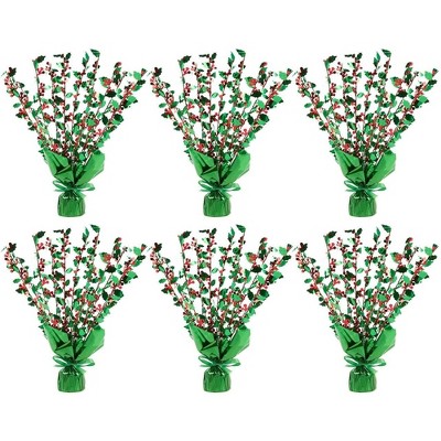 Juvale 6 Pack Of Christmas Centerpieces - Artificial Christmas Decor, Balloon Weight Christmas Decorations