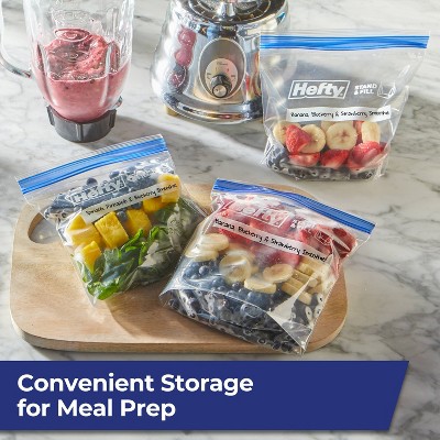 Hefty Quart Freezer Press to Close Food Storage Bags - 38ct