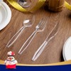 Itopfox 360-Piece Heavy Duty Clear Plastic Silverware Set - Forks, Spoons, Knives Heat Resistant Disposable Utensils for Parties, Events Everyday Use - 4 of 4