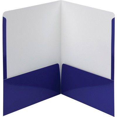 Smead Folders 2-Pocket High Gloss Letter-size 25/BX Navy 87877