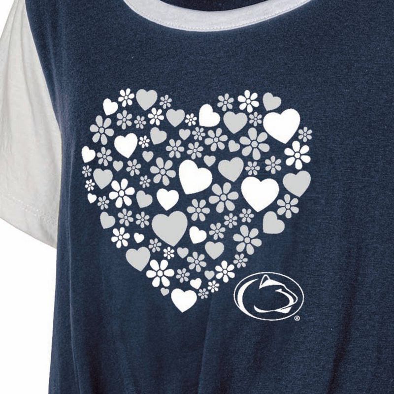 NCAA Penn State Nittany Lions Girls&#39; White Tie T-Shirt, 3 of 4