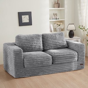 MAXYOYO Oversized 2-Seater Bean Bag Chair for Adults, Upholstered Loveseat with Pillows and Armrests for Living Room - 1 of 4