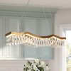 LNC Thelonious 1-Lights 33.5" Luxury and Glam Rectangle Crystal Integrated LED Crystal Kitchen Island Pendant  Lights, Gold/Black - 2 of 4