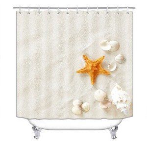 Shell On The White Beach Shower Curtains for Bathroom Waterproof Fabric Bath Curtain Durable Soft Stylish Bathroom Decor 72x72 Inch - 1 of 1