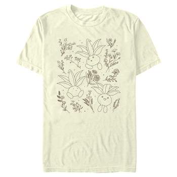 Men's Pokemon Oddish Floral Doodles T-Shirt
