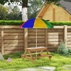 Qaba Kids Picnic Table, Wooden Outdoor Table & Bench Set with Removable Umbrella for Patio, Backyard, Mixed Color - 2 of 4