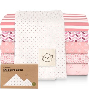 6pk Shea Baby Burp Cloths for Baby Boys and Girls, Organic Burping Cloths for Babies, Newborn - 1 of 4
