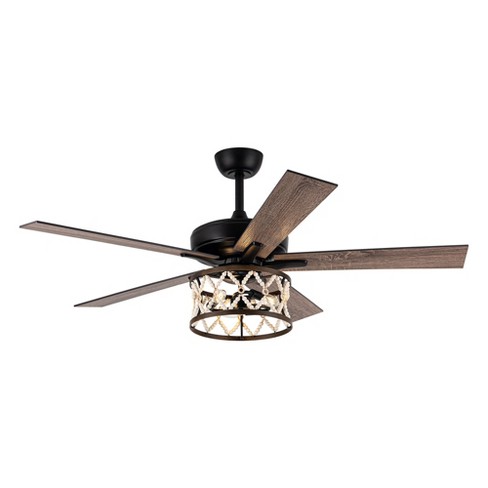 Parrot Uncle 52" Black Indoor Wood Beaded Ceiling Fan, Bohemian - image 1 of 4