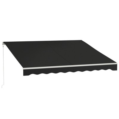 Vynxaria Elegant Retractable Canopy: 12' x 10' Sun Shade in Classic Black
