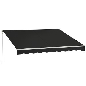 Vynxaria Elegant Retractable Canopy: 12' x 10' Sun Shade in Classic Black - 1 of 4