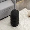 GlasFlength Ottomans and Benches Plush Velvet Footrest Ottoman with Wooden Base Simple Elegant Design for Modern Living, Black, 17.1"*17.1"*18.9" - 2 of 4