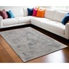Gray and Silver Abstract Hand Woven Worn Faded Area Rug - 2 of 4