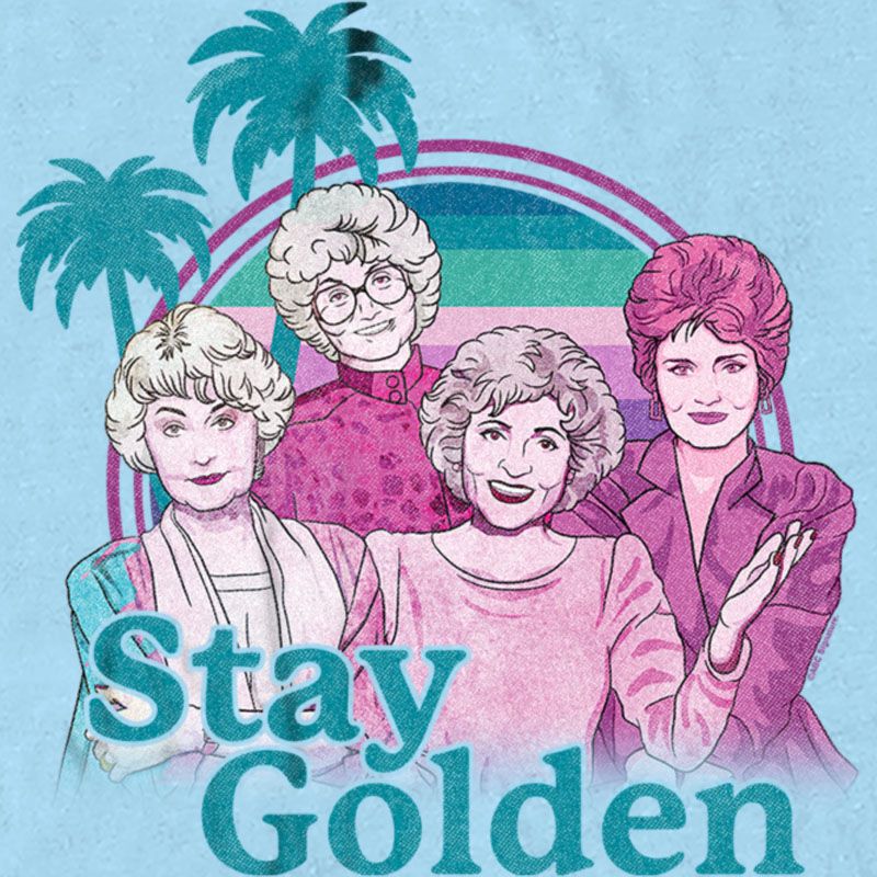 Men's The Golden Girls Tropical Stay Golden Cartoon T-Shirt, 2 of 5