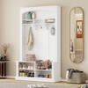 CAVINAS Hall Tree with 3 Hooks Modern Coat Rack with Bench and Shoe Rack for Entryway - 2 of 4