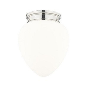 Gideon 1-Light Flush Mount Ceiling Light - Vintage Schoolhouse Glass, Dimmable, Damp Rated - 1 of 4
