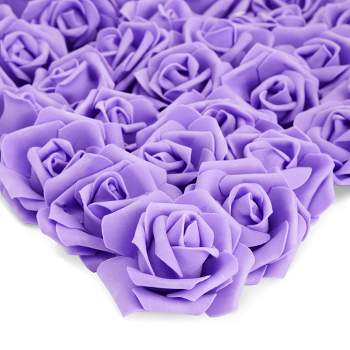 75 Pack Mini Artificial Purple Roses for Valentine's Decorations