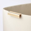 Faux Leather Large Crate with Metal Handles Ivory - Threshold™: Decorative Rectangle Basket, 14.25"x13"x11" - 3 of 3
