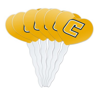 University of Tennessee at Chattanooga Secondary Logo Heart Love Cupcake Picks Toppers Decoration Set of 6