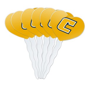 University of Tennessee at Chattanooga Secondary Logo Heart Love Cupcake Picks Toppers Decoration Set of 6 - 1 of 4