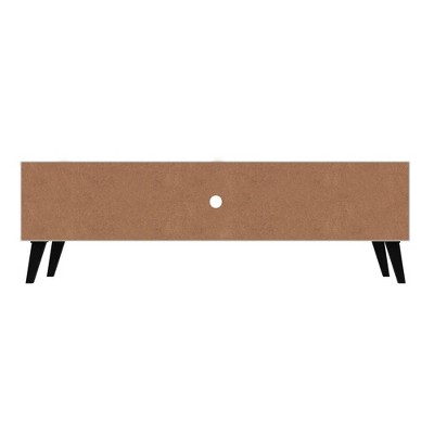 Nut Brown 63" Media Console with Concealed Storage and Open Shelf