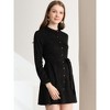Allegra K Women's Long Sleeve Casual Faux Suede Belted Elegant Button Down Mini Dress - 2 of 4