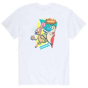 Men's - Ren & Stimpy - Ren and Stimpy Retro Nickelodeon Logo Short Sleeve Graphic T-Shirt - 1 of 4