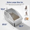 JOEJOY Cat Litter Box,Large Stainless Steel Cat Litter Box with Lid, 6" High Side,Anti-Leakage,Non-Sticky, Easy Clean,Odorless - 4 of 4