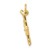 Black Bow Jewelry 14k Yellow Gold 3D Pair of Skis Pendant - 2 of 4