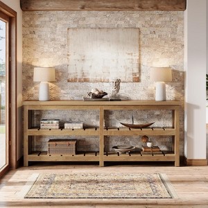 Tribesigns 70.86" Extra Long Console Table, Farmhouse 3-Tier Entryway Table, Wood Sofa Table Behind Couch for Living Room, Hallway, Foyer - 1 of 4