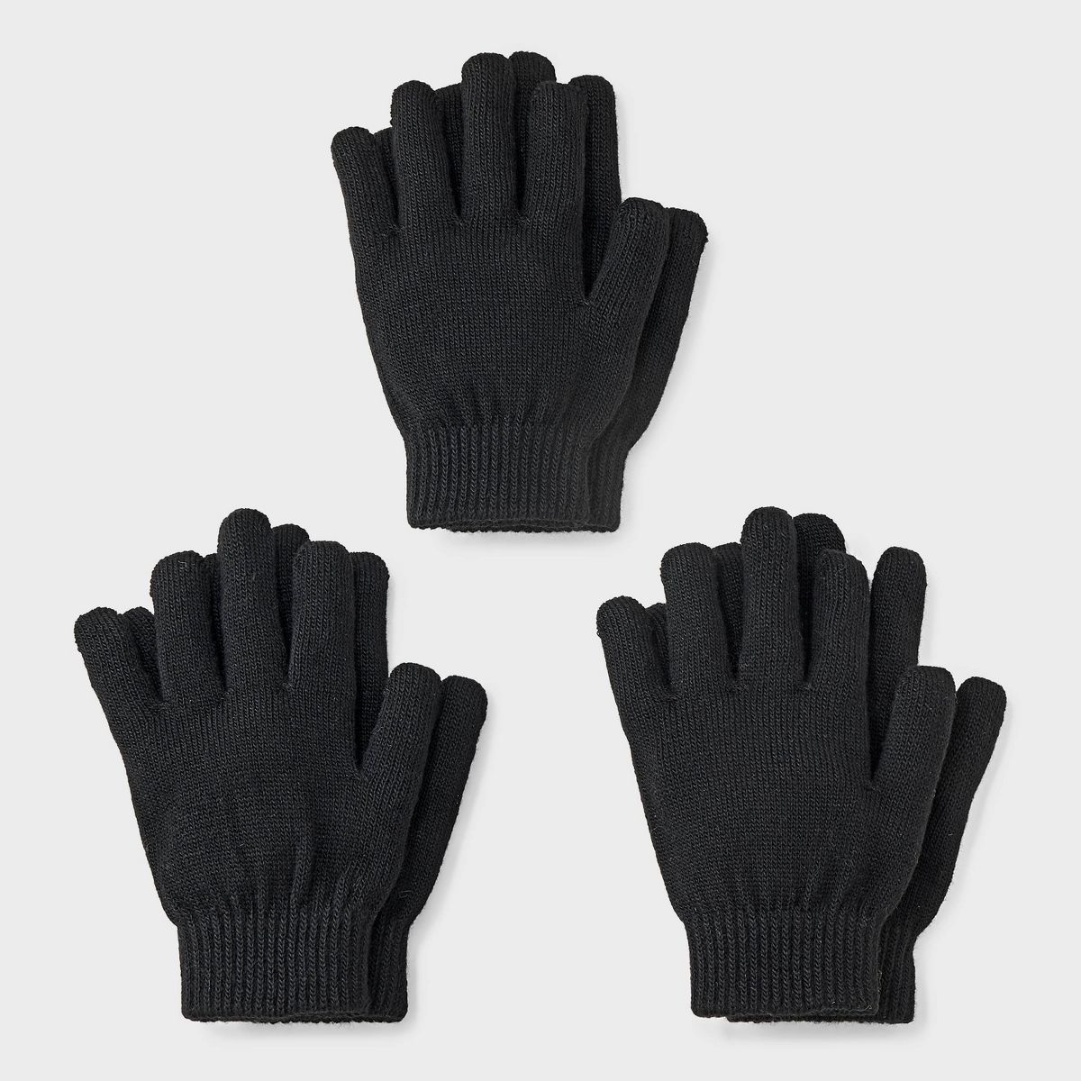 Boys' Solid Knit Gloves 3pk - Cat & Jack™