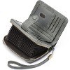 Leather Credit Card Holder Wallet for Women, RFID Blocking Bifold Zipper Card Case Organizer with Wristlet, 32 Card Slots Large Capacity - 2 of 4