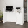Famapy Reception Desk Modern Colour Block Design Desk with Drawers White - 2 of 4