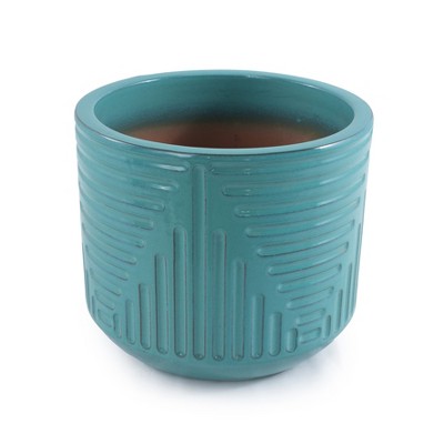 SpassWay 16" Dia Outdoor Indoor Ceramic Planter Pot Decorative Planter with Drainage Hole Patio Flower Pot
