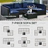 7-Piece Patio Furniture Set, Outdoor Wicker Conversation Set, All Weather PE Rattan Sectional Sofa Set with Cushions - 4 of 4