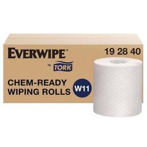 Tork Chem-Ready Wiping Rolls, 1-Ply, 12 x 5.25, White, 180 Sheets, 6 Rolls/Carton - 1 of 4