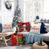 Merry Christmas Pillow Covers 18x18 Inch Snowman Christmas Tree Star Balls Throw Pillow Cases - 4 of 4