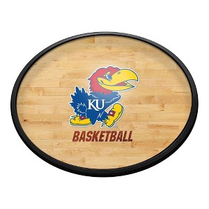 College Basketball Hardwood Design Oval Slimline Lighted Wall Sign - 1 of 4