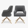 WestinTrends Genevieve Mid-Century Modern Upholstered Boucle Swivel Accent Chair (Set of 2) - 3 of 4